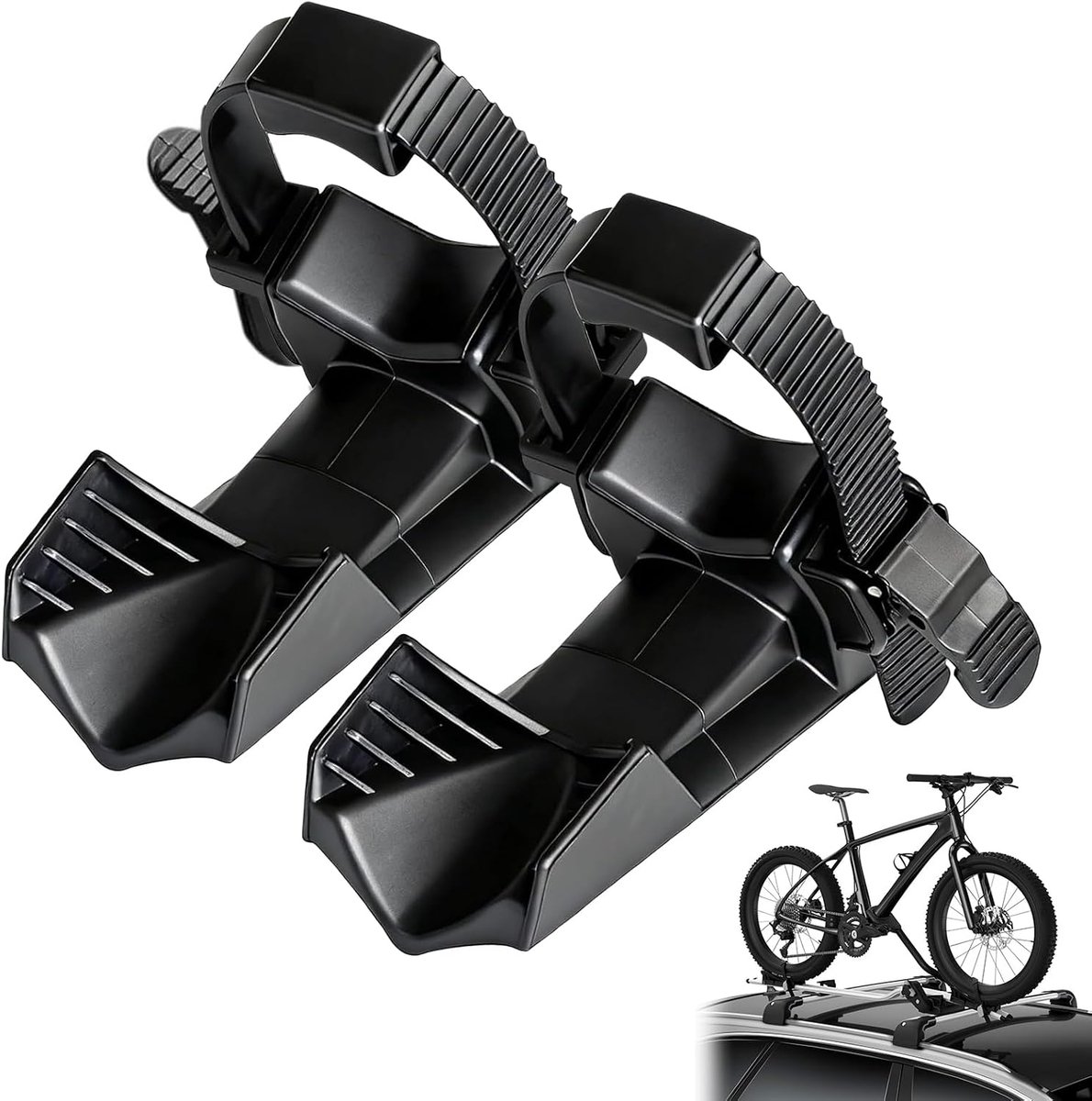 SnelShoppen - 2 stuks wielstoppers voor fietsendrager, universele accessoires voor brede banden tot 3,11 inch, voor- en achterdrager, mountainbike en