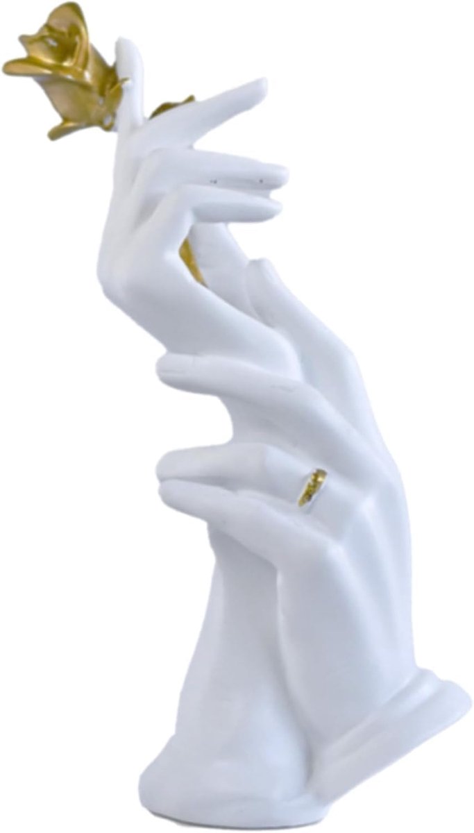 SnelShoppen - Abstracte Gebaar Beelden en Sculpturen, Decoratieve Beeldjes van Hars, Zwart, Perfect voor Huisdecoratie, Bruiloften, Kantoor en Cadeaus