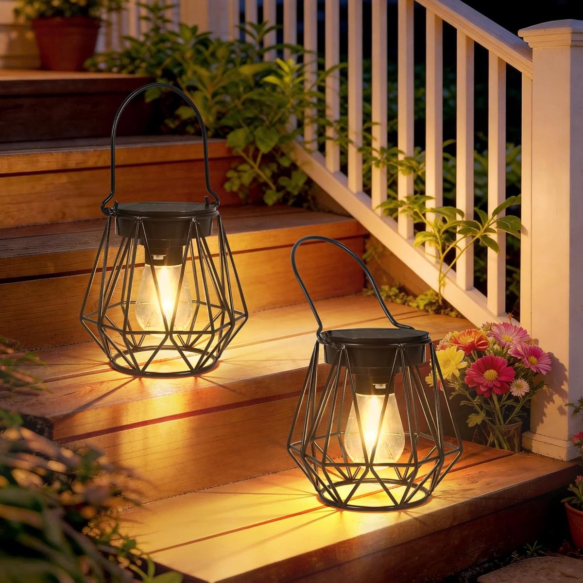 SnelShoppen - Kimjo Hexagonale Solar Tuinverlichting - Energiezuinige LED Buitenlampen - Waterdicht, Decoratieve Lichten voor Tuin, Patio, Camping en