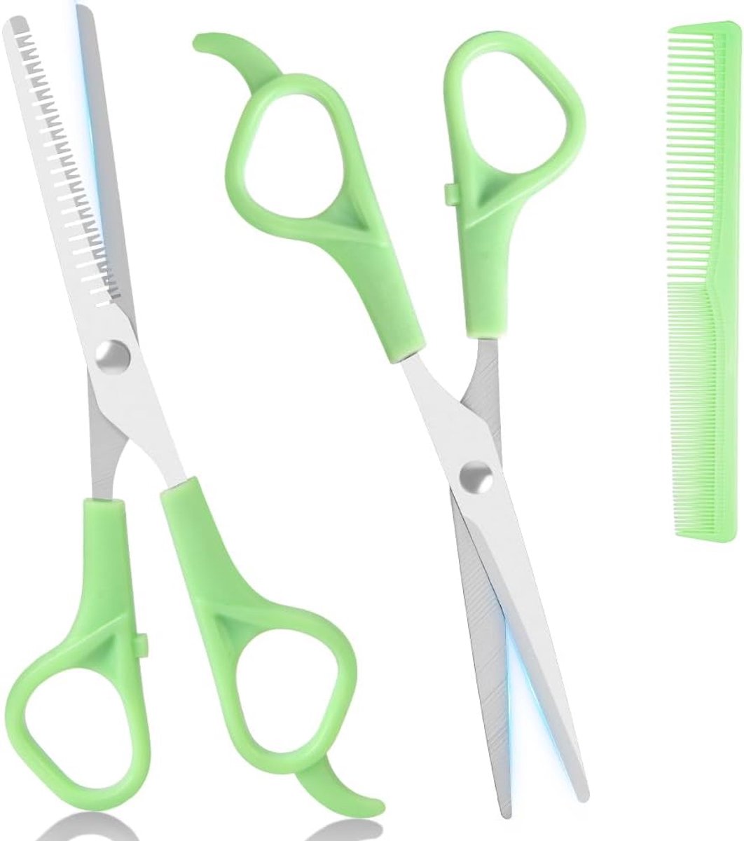 SnelShoppen - Professionele Haartrimmer Set - 3-delige Schaar Set met Knip- en Verfijning Schaar, Dunning Schaar met Kam, Roestvrijstalen Haarscharen