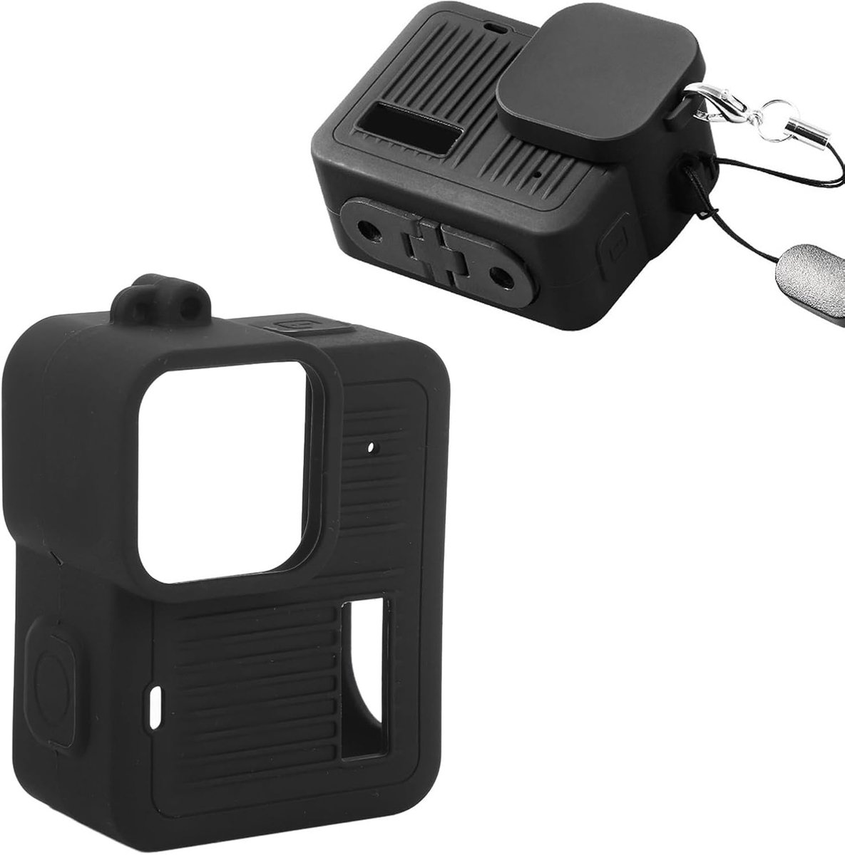 SnelShoppen - Accessoires Kit voor 4K Actiecamera, Silicone Beschermcase, Batterij, Lensdoppen en Lanyard voor Avontuurlijke Moments