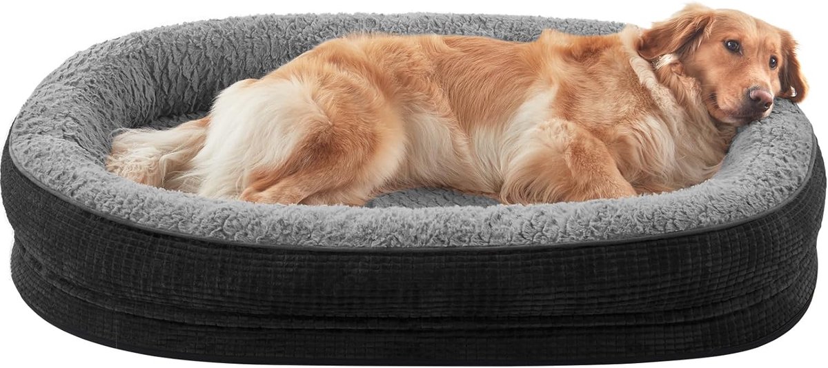 Orthopedisch hondenbed voor grote honden met nekkussen - XXL, traagschuim, waterdicht en antislip