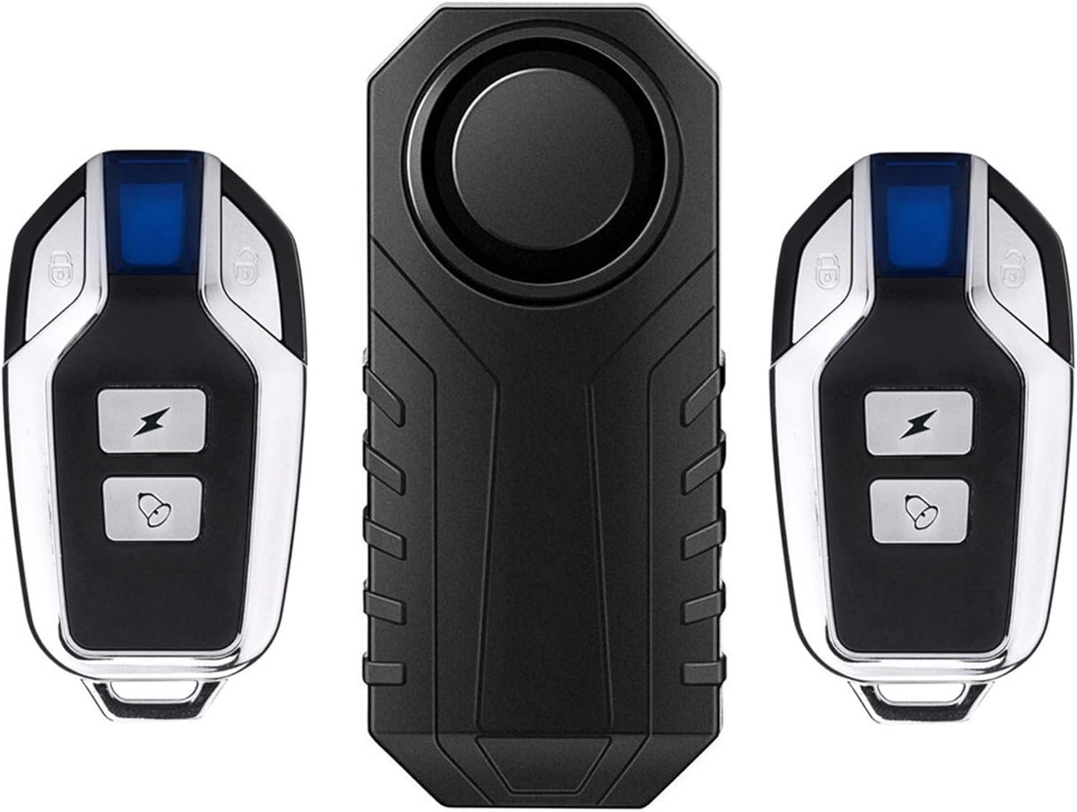SnelShoppen - Draadloos Anti-Diefstal Alarm met Vibration Motion Sensor, Waterproof, 113dB Super Loud, 2 Afstandsbedieningen voor Fiets, Motor, Scoote
