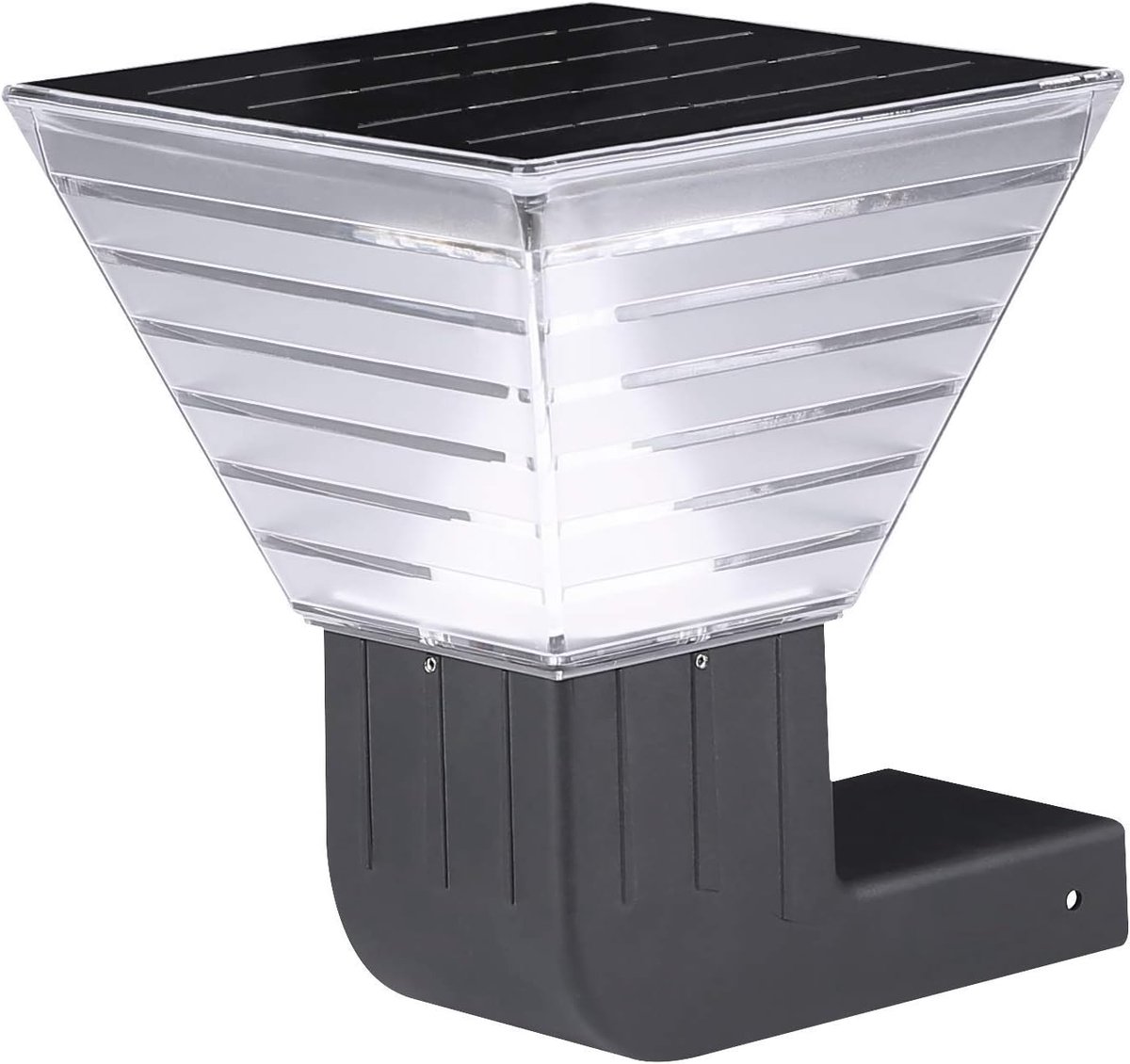 SnelShoppen - Solar Tuinverlichting | LED Wandlamp 25cm | 400 Lumen Warm Wit Licht | IP65 Waterproof | Draadloos en Duurzaam | Perfect voor Tuin, Balk