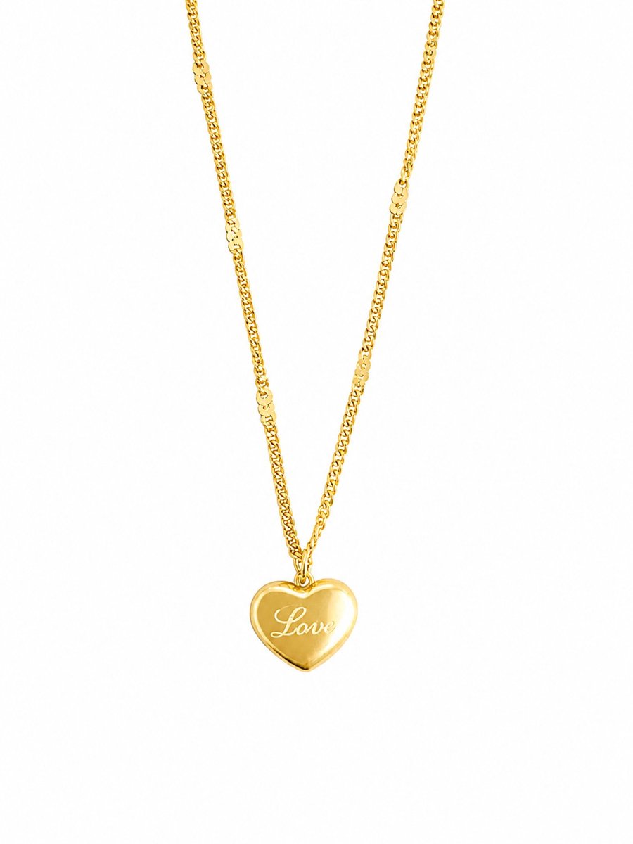 Ketting Meisje- Meisjesketting Hartje- Tiener ketting hartje- Goudkleurige ketting meisje- Goudkleurig Hartje Love- Ketting met hart- Kind- LiLaLove