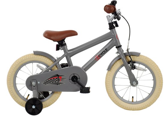 2Cycle BMX kinderfiets 14 inch (3 tot 5 jaar) voor jongens mat-grijs van 2Cycle — afbeelding 2