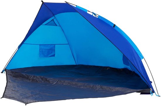 Foto: Crivit strandtent b 270 x h 117 x d 110 115 cm snelle en eenvoudige op afbouw door glasvezelstokken met koppelingssysteem
