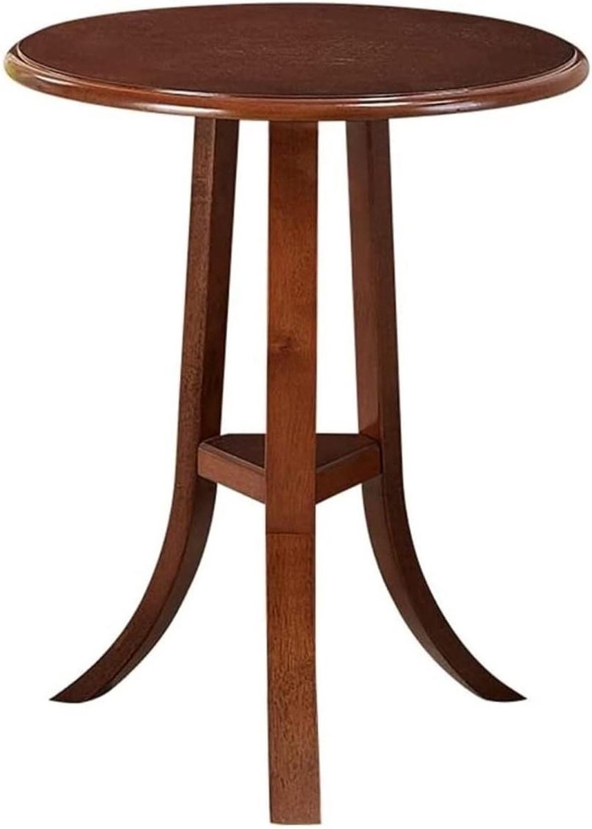 Ronde Tafel - Bijzettafel Koffietafel - Woonkamer Inrichten - Massief Houten Poten - 50x70cm - Wit