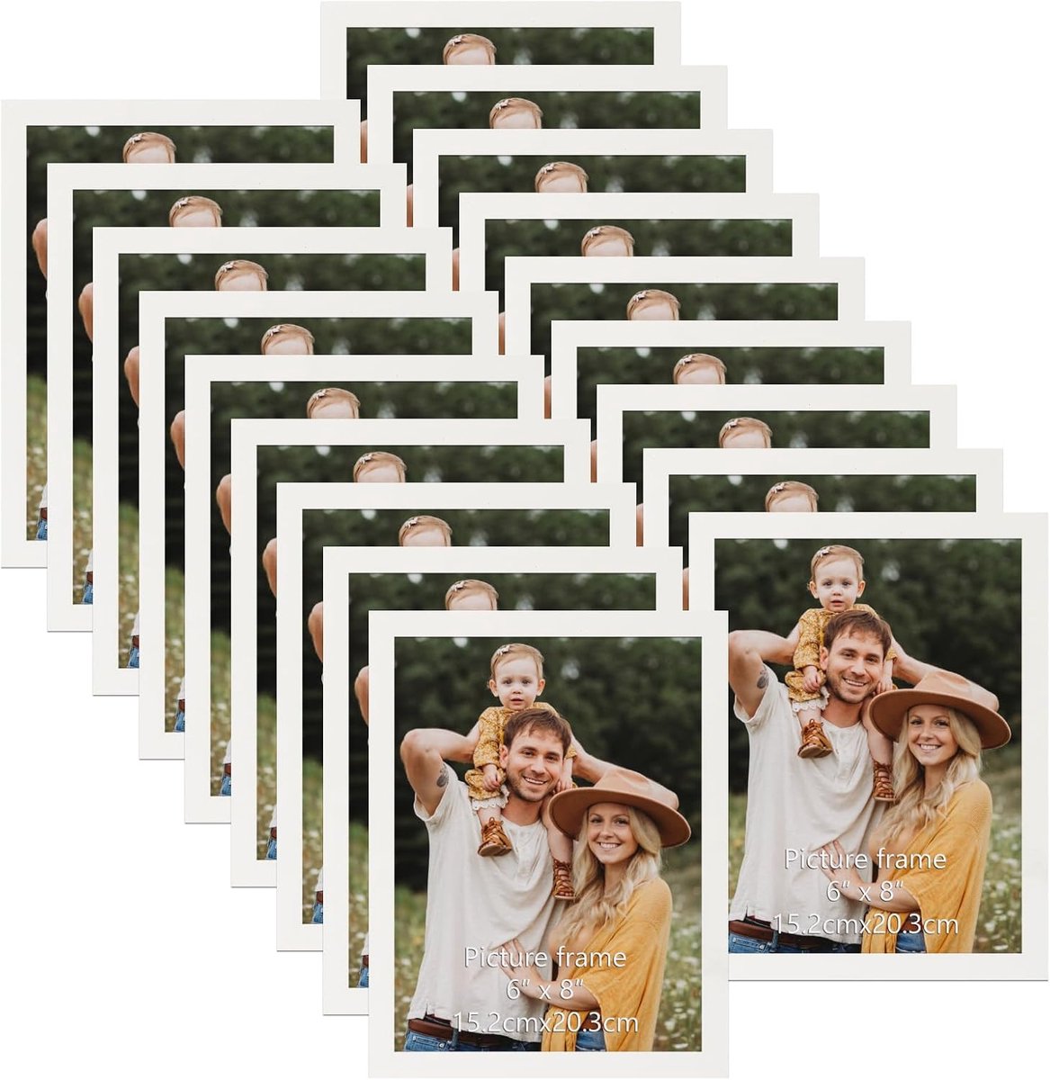SnelShoppen - Hoikwo Multi Fotolijsten Set van 18, 6x8 Witte Fotolijsten voor Muur Ophanging en Tafel Display, Perfect voor Thuis, Feest en Cadeaus