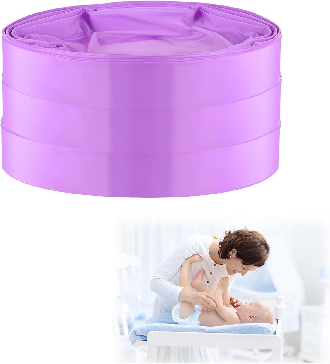 SnelShoppen - 3-pack Luierbak Navullingen - 4,5m Afvalsysteem voor Baby Luieremmer - Hoge Kwaliteit PE Kunststof - Geurvrij en Bacteriewerend - Geschi