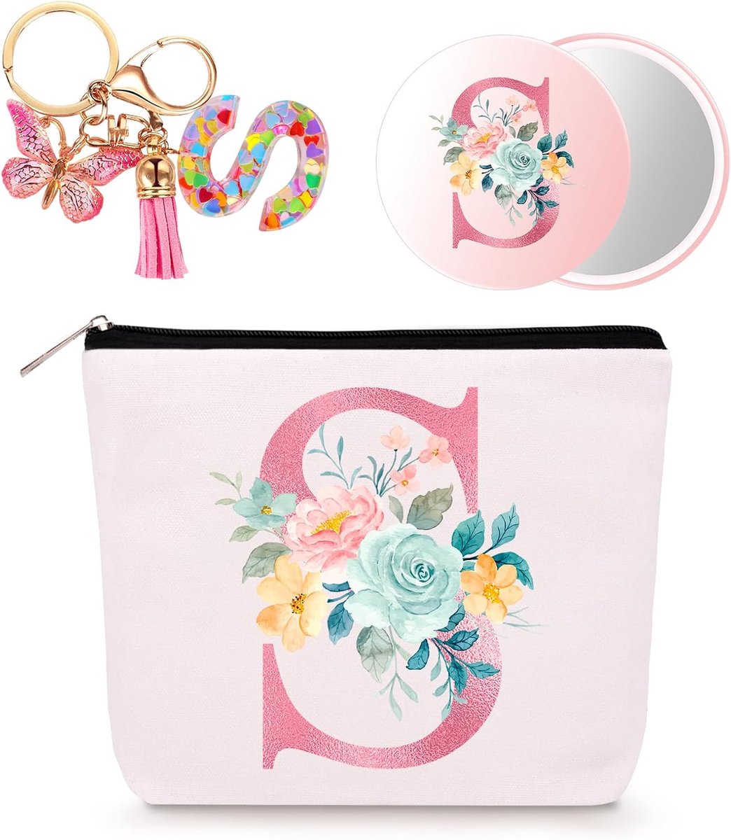 SnelShoppen - Gepersonaliseerde make-uptas voor vrouwen, trendy cadeau voor verjaardag, kerst, compact formaat, multifunctioneel, stijlvol design, ide