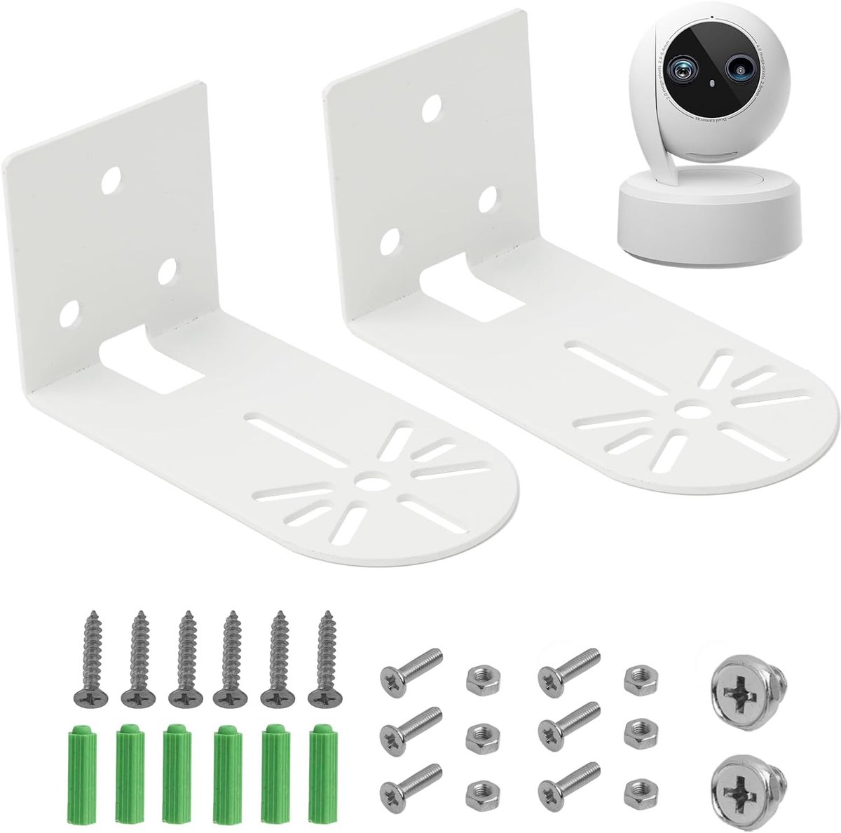 SnelShoppen - Muursteun voor Beveiligingscamera's, Robuuste Metalen Muurbeugels voor Eufy Indoor Cam en Blink Mini Pan Tilt, 2 Stuks, Buitenstevige Ca