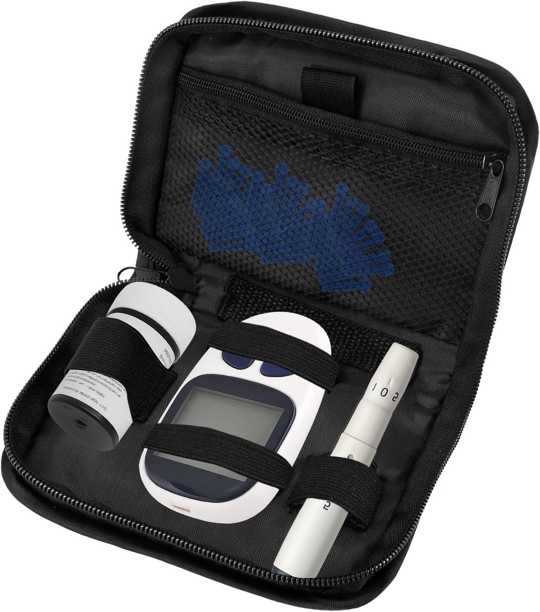 SnelShoppen - Tas voor Diabetici, Diabetes Verzorgingstas, Draagbare Bloedsuikermeter Tas, Insuline Pen, Teststrips, Compact en Praktisch, Zwart, Idea