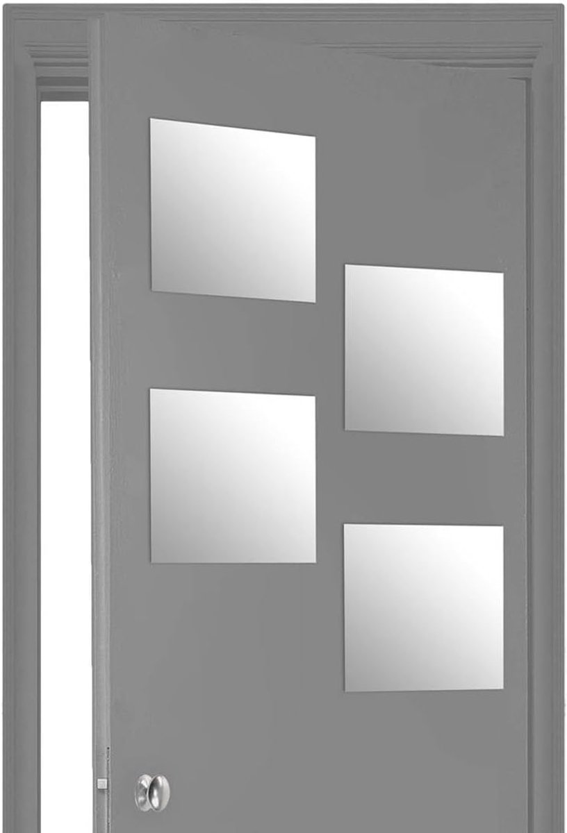 SnelShoppen - Set van 4 vierkante zelfklevende spiegels 30x30 cm - Breekveilig glas - Decoratie voor woonkamer, slaapkamer, badkamer en meer