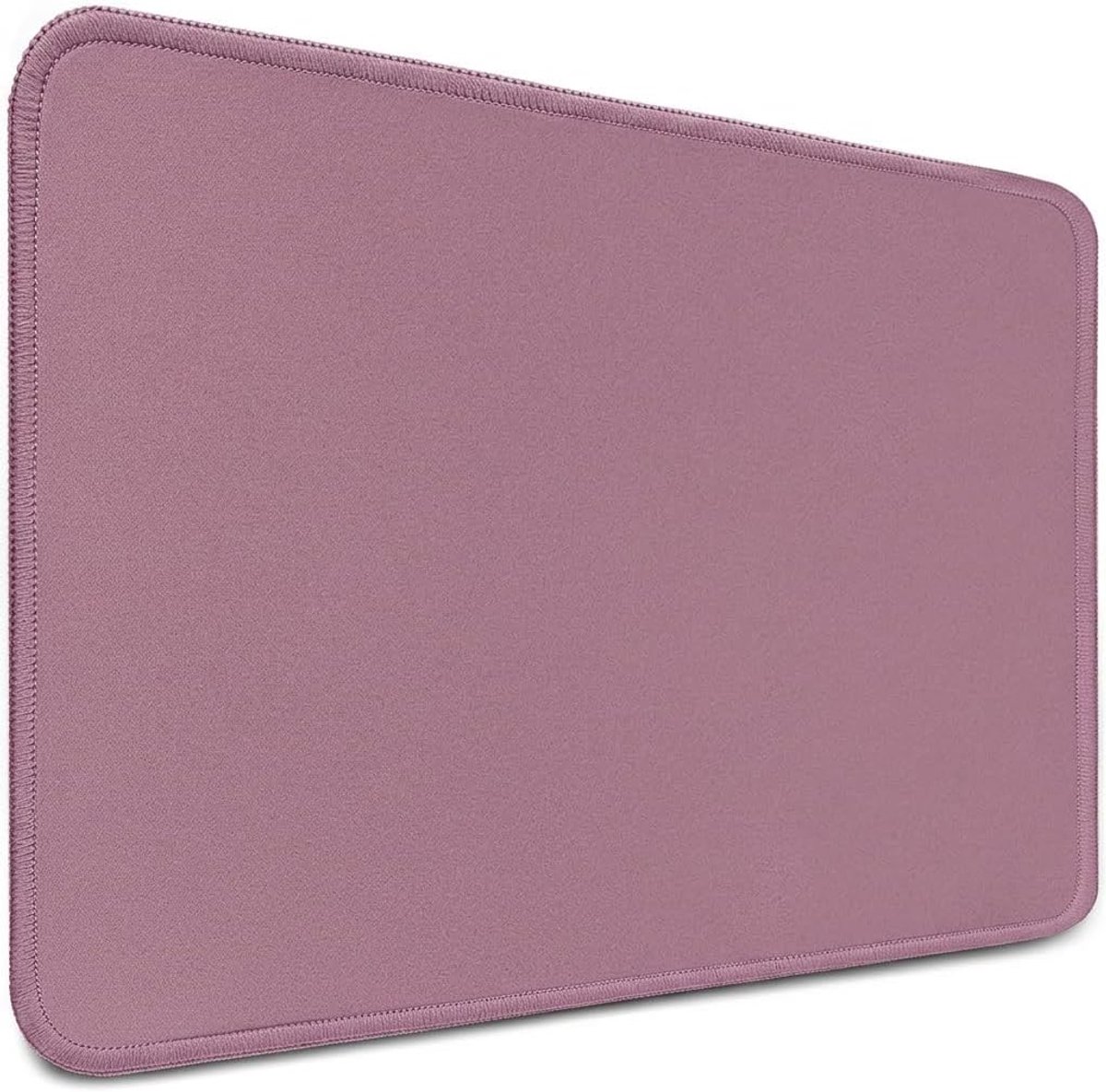 SnelShoppen - Muismat 28 x 20 cm - Antislip Muismat met Genaaide Randen in Dusty Rose - Glad Oppervlak voor PC - Kleine Muismat voor Alle Muistypes -