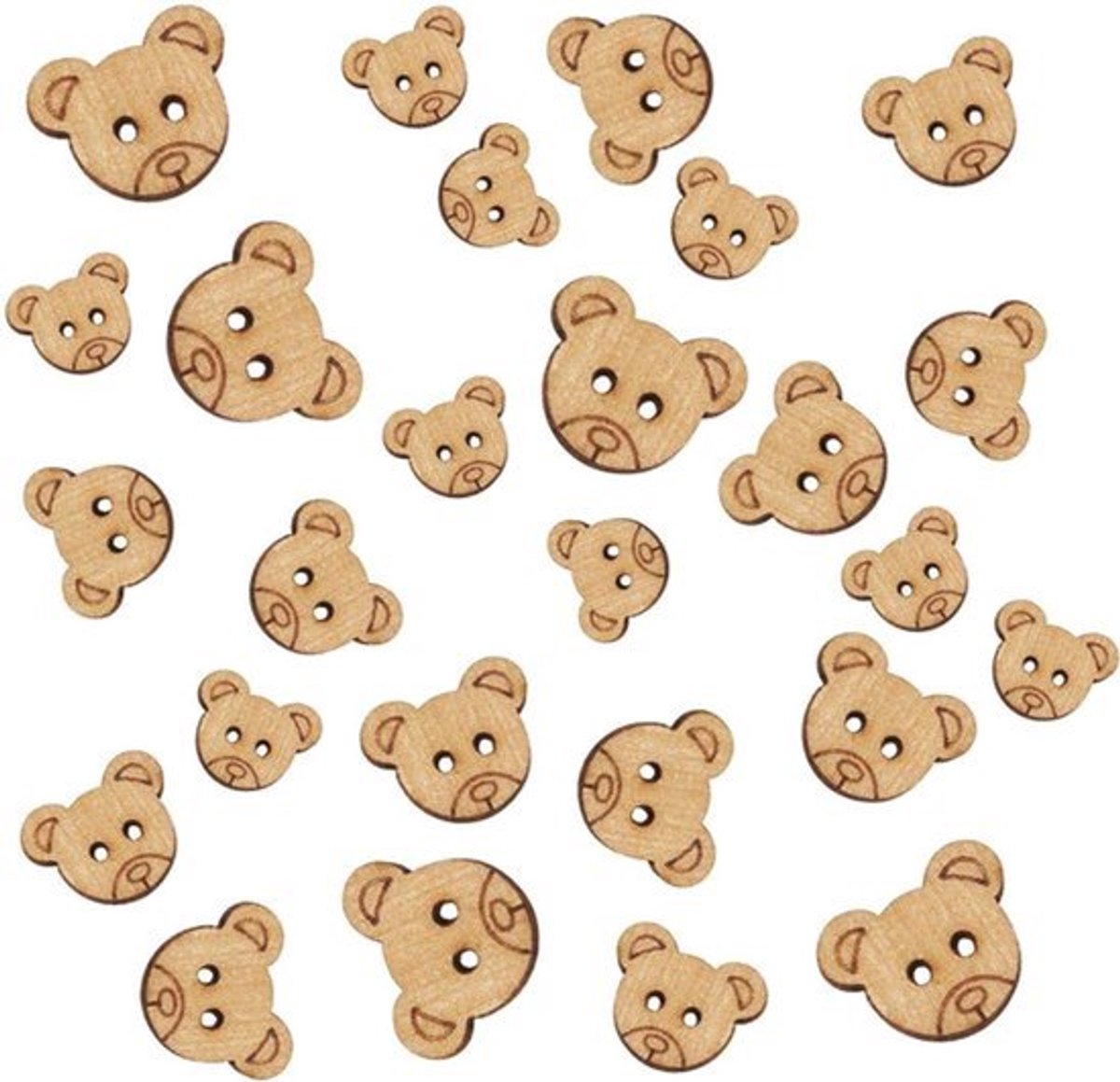 160 stuks houten berenknoppen - Eenvoudige en schattige cartoondieren - Interessante decoratieve kleding - Doe-het-zelf knutselkleding - Bagage naai-accessoires