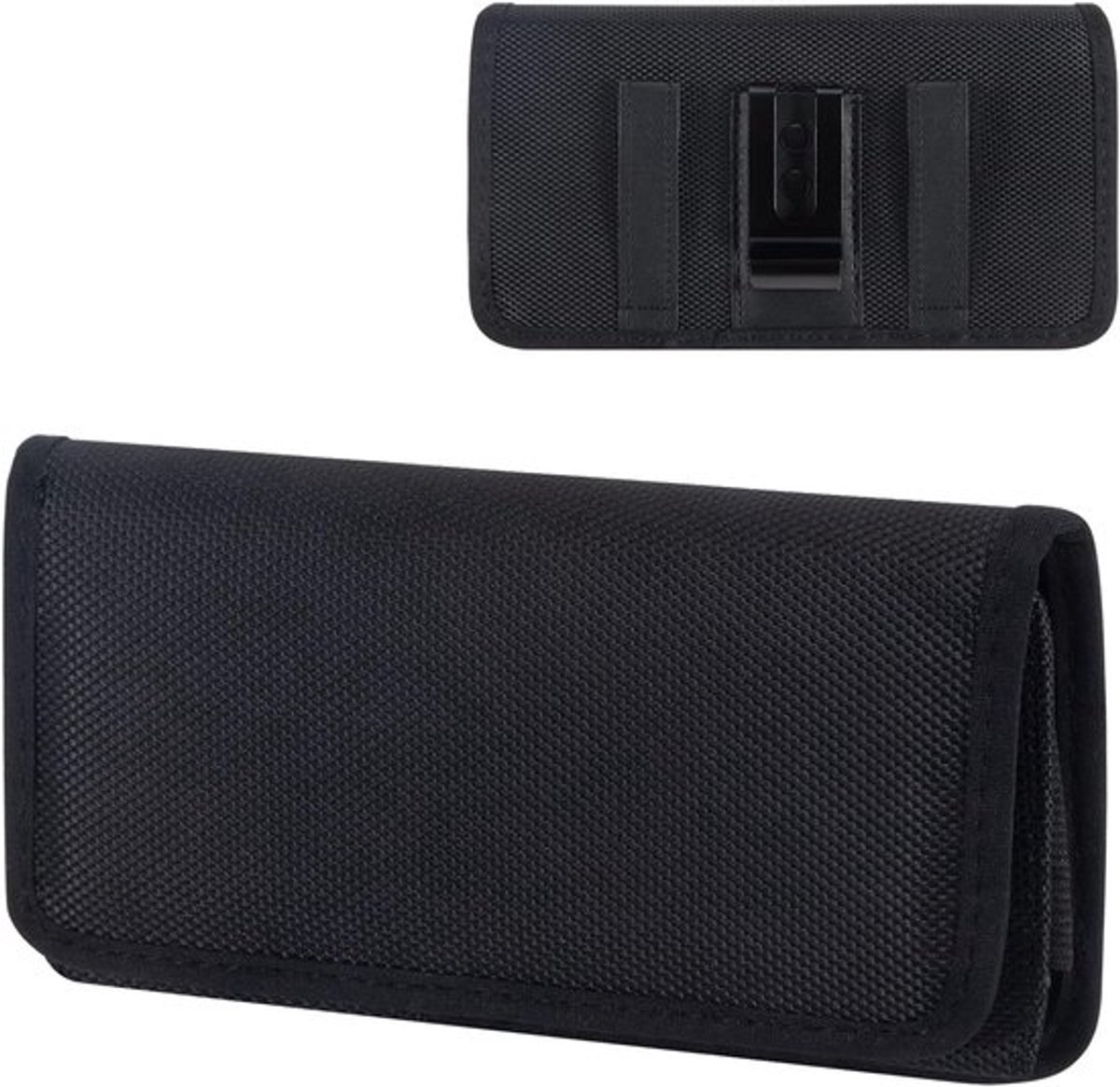 Gordeltas voor mobiele telefoon, met riemclip, horizontaal, compatibel met smartphones van 5,8 tot 6,67 inch, zwart