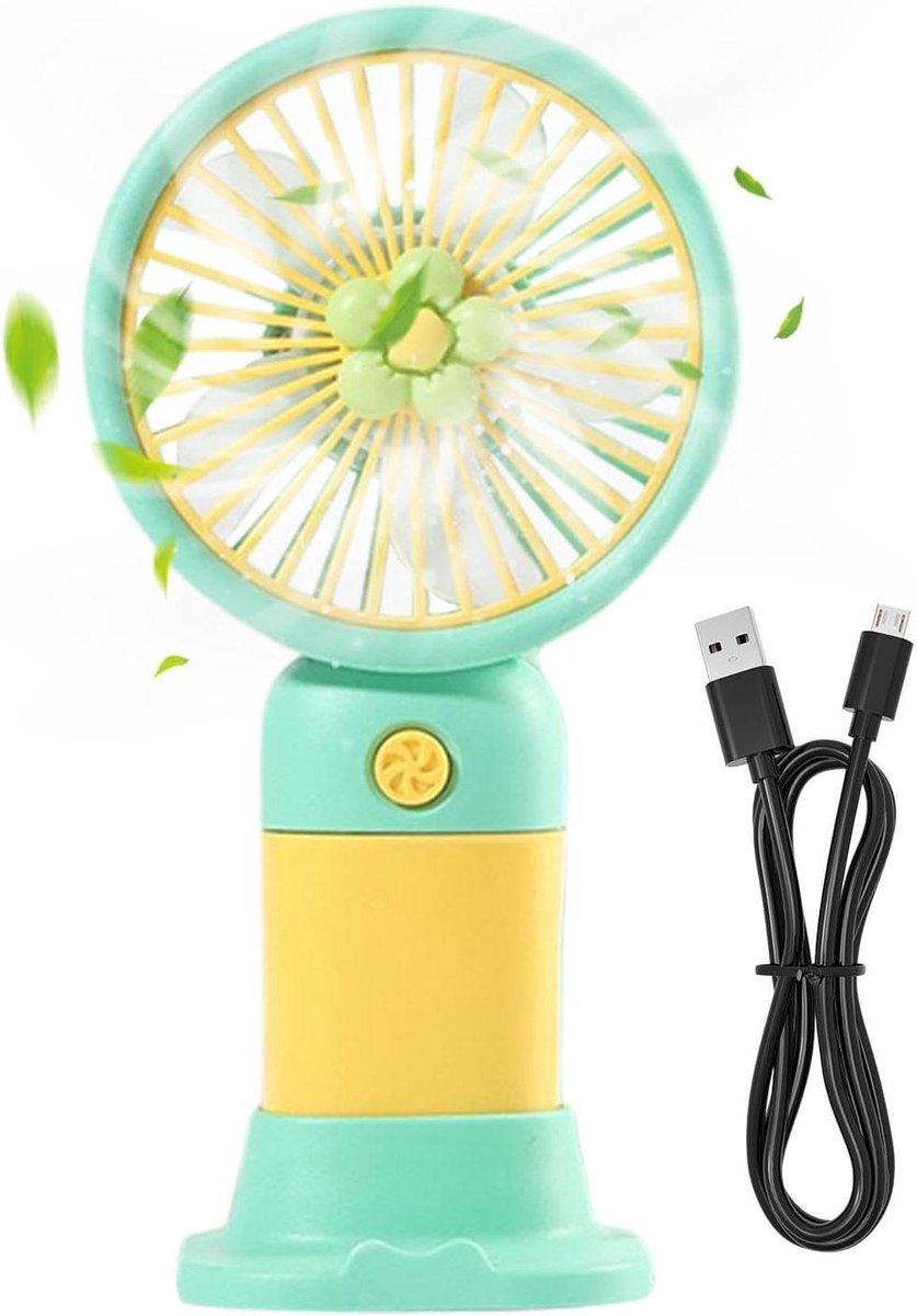 Handventilator USB - Draagbare Ventilator - Persoonlijke Koeling - Stille Luchtstroom - 4.7H x 8.2W cm - Geel