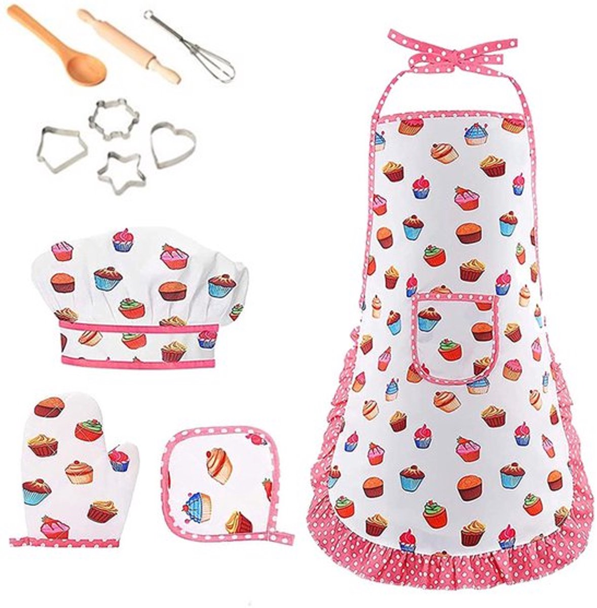 Keukenschort - Keuken - Kinder kookschort gereedschapsset - Thuis en Keuken chef speelset deluxe - Bakker speelgoed - Verkleedset