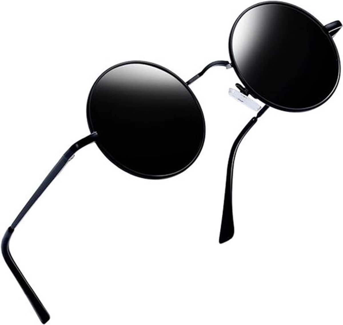 Vintage kleine ronde zonnebrillen, hippie ronde zonnebrillen, gepolariseerde beschermende metalen tint, unisex.