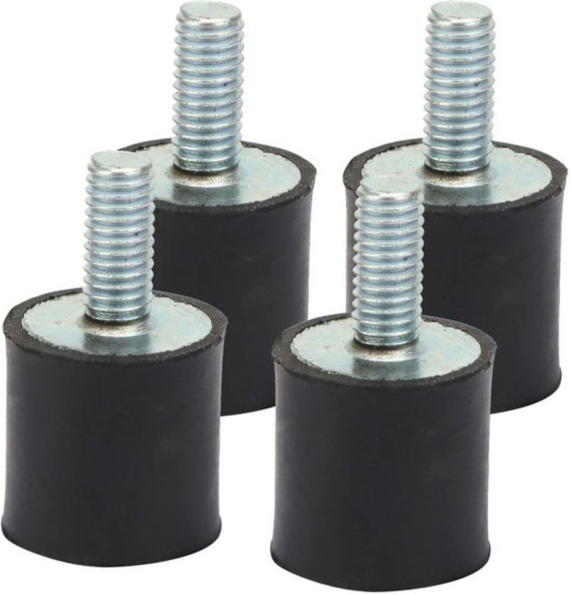 4 stuks M3 M5 M6 Rubber Mounts Anti Vibration Silentblock Auto Boot Bobbins Zwart en Zilver Mechanische Vibration Demping Steunen Vibration Demping Pads Schokdempers (VD15*15 M5*12)