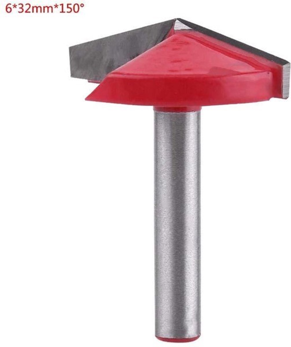 Wolframstaal Router Bit voor Houtbewerking - V-Groef Snijgereedschap 6mm As - Carbide Afschuining Bevel Cutter (6*32mm*150°)