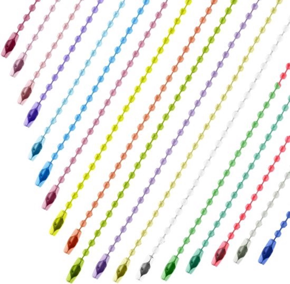 Kleurrijke bal kraal ketting sleutelhanger 9 cm - 100 stuks in bulk