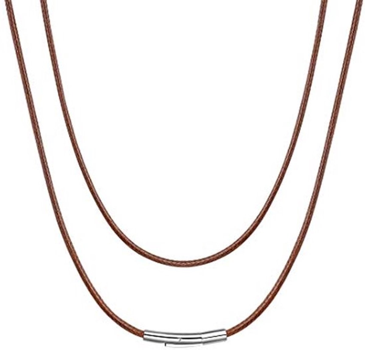 Leren ketting mode waterdicht roestvrijstalen faux leren heren ketting zwart bruin roze rood wit ketting met keuze uit lengte (41/46/51/56/61/66/71/76 cm)