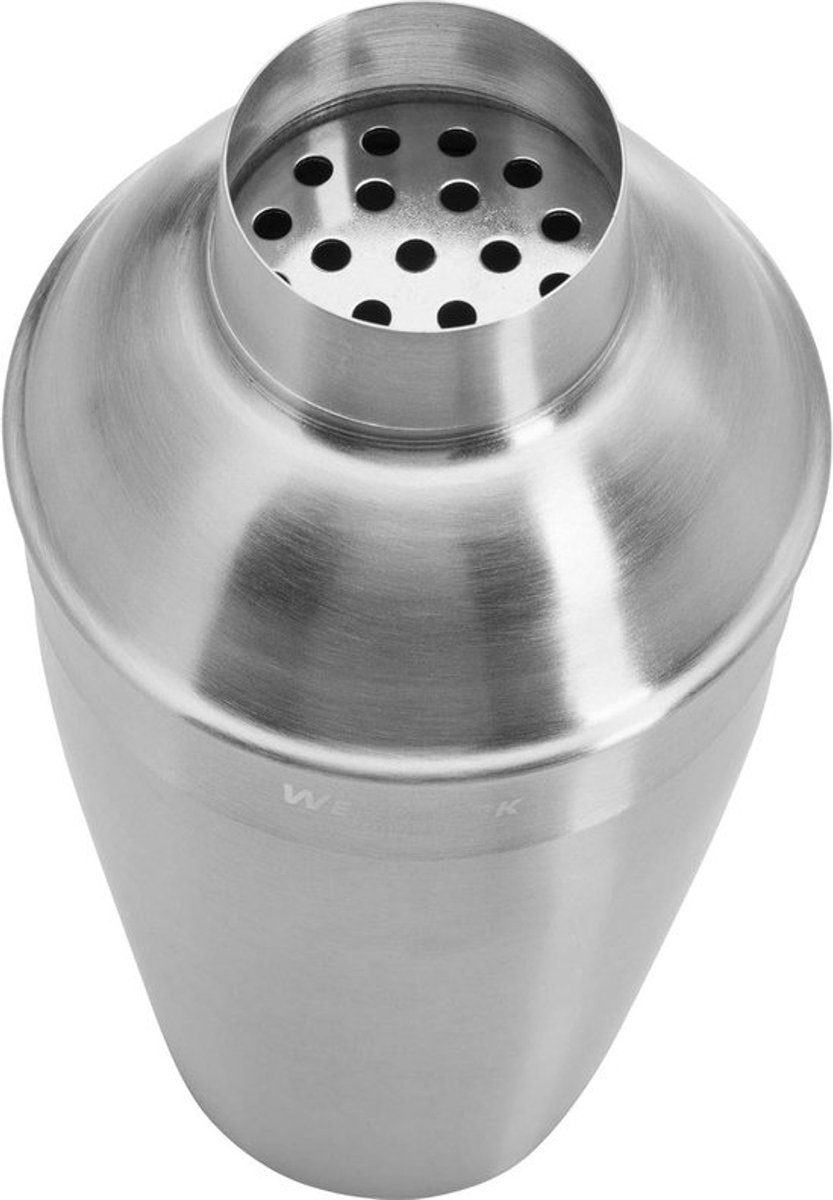 Cocktailshaker met geïntegreerde zeef en deksel, inhoud: 0,75 liter, roestvrij staal, zilver/geborsteld