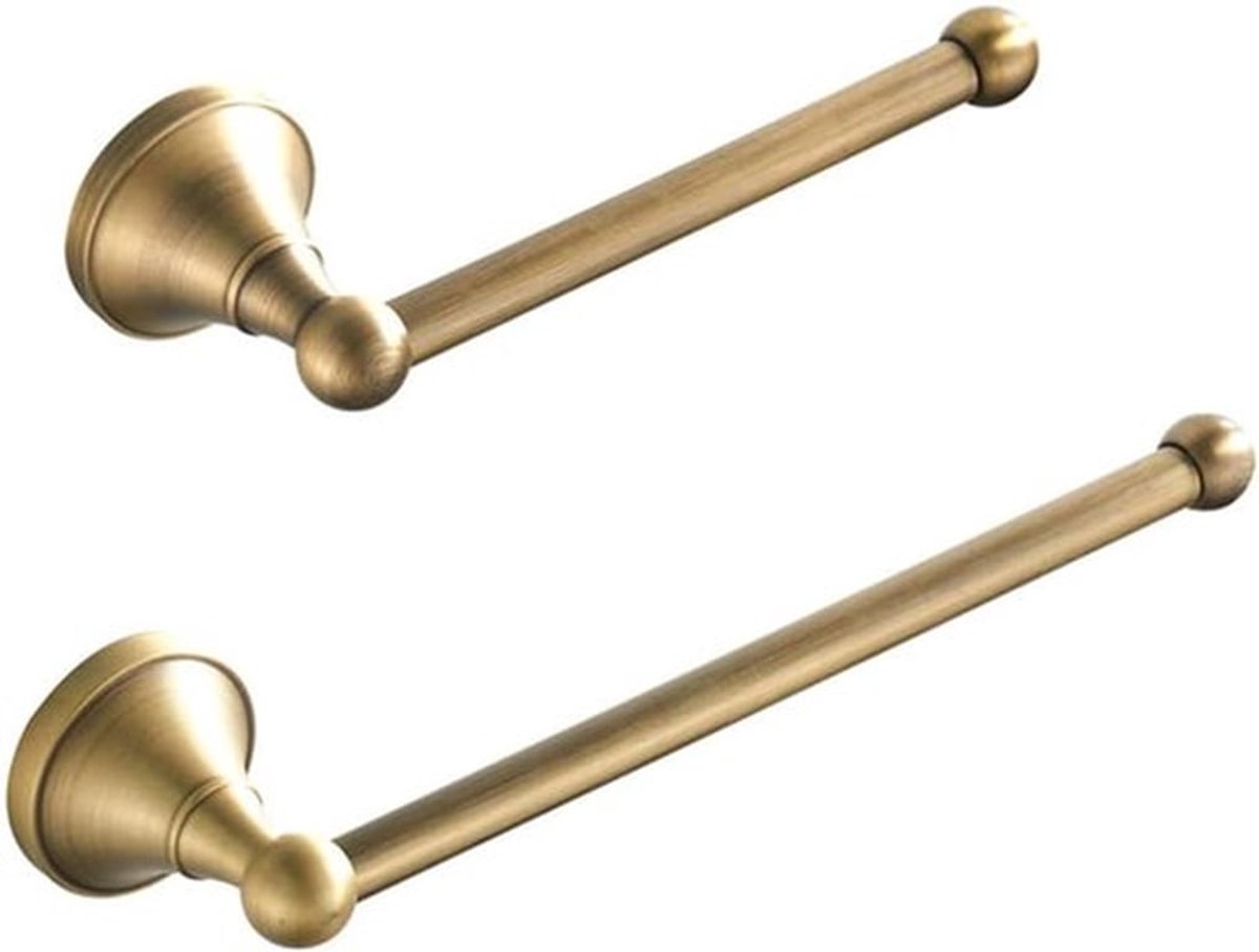 Handdoekrek- Handdoekstang- DoucherekTelescopisch Handdoekrek - RVS geborsteld-2 pcs-goud