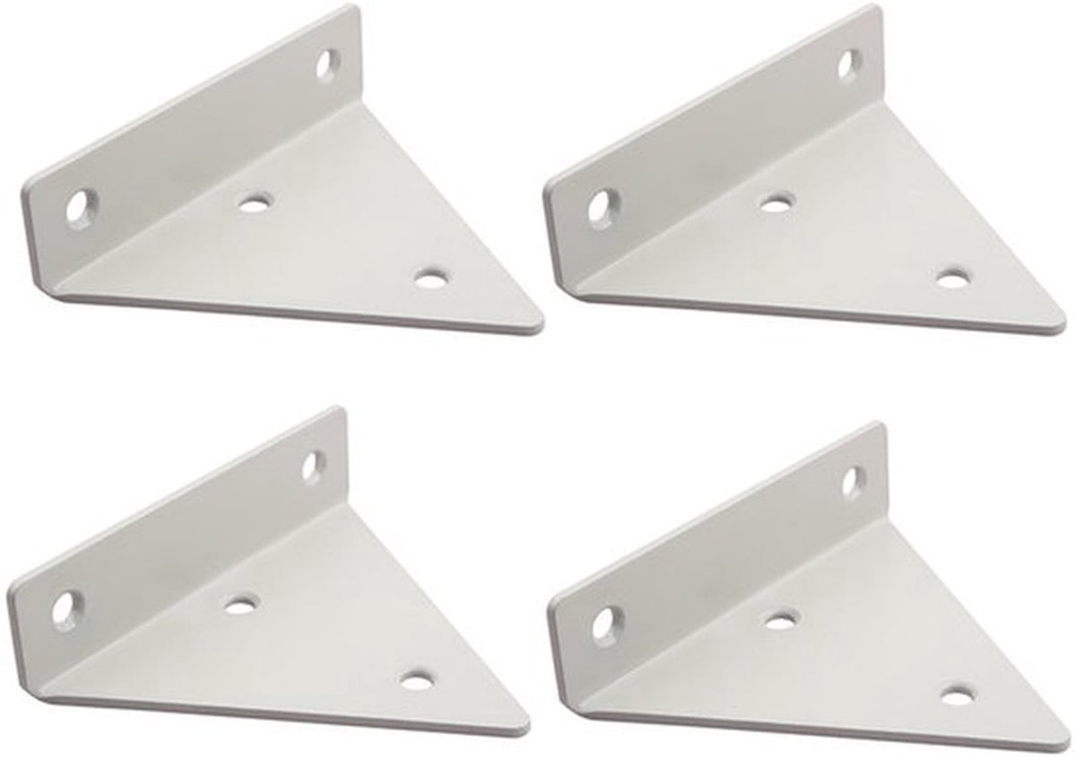 4 Stuks - Zwevende plankdragers - 8*10 cm - Plankbeugel - Wandplank - Wandmontagebeugel - Industriële plankbeugel - Ijzer - Metalen beugel - Voor zwevende planken - Plankhouder Wandsteun - Verborgen bevestigingen - Legplankdrager - Wit