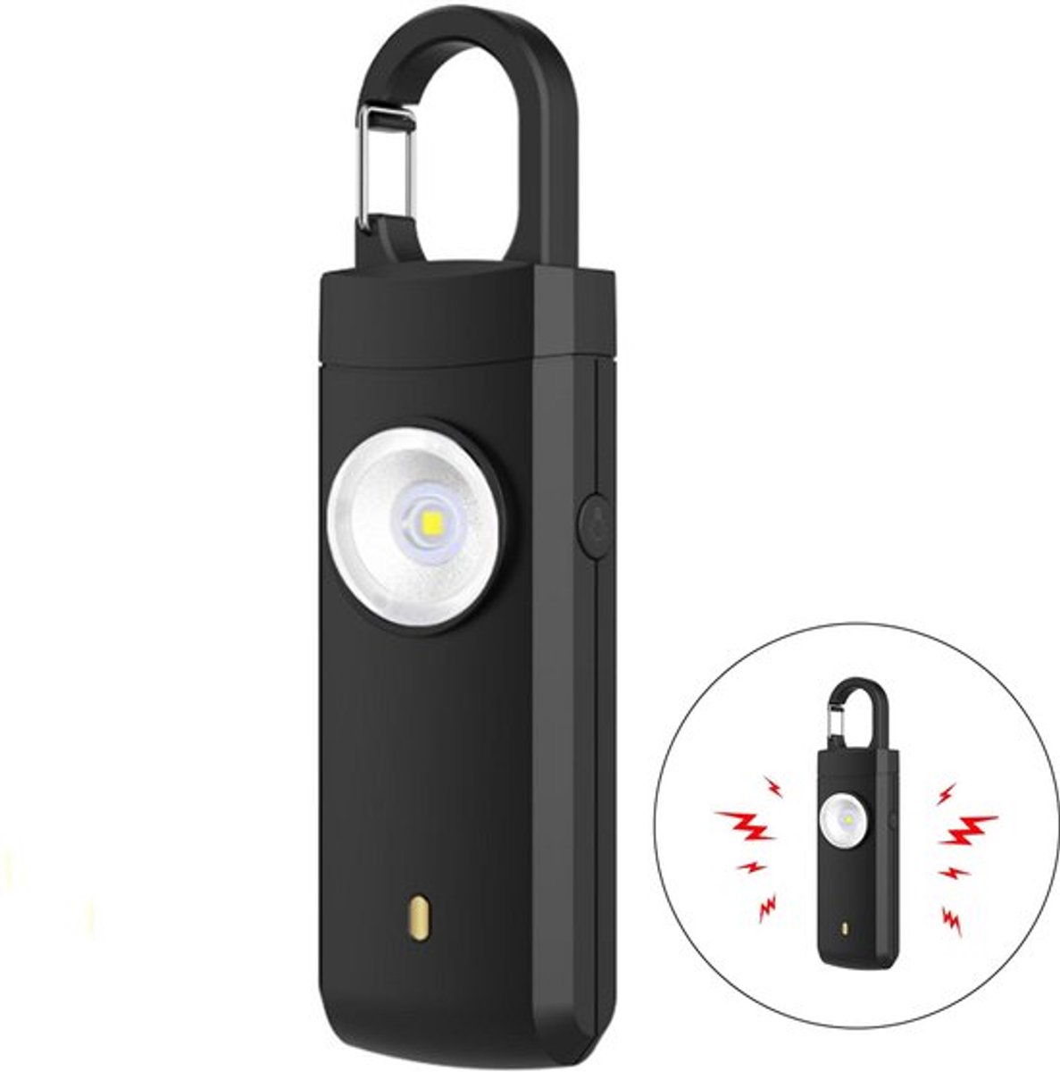 Alarm - Persoonlijke Alarm - 130 Db Geluid En Felle Flits - Persoonlijke Veiligheidsalarm - Zelfverdediging Sleutelhanger - Persoonlijke Bescherming - Senioren Alarm – Draagbaar Veiligheidsalarm - Zwart