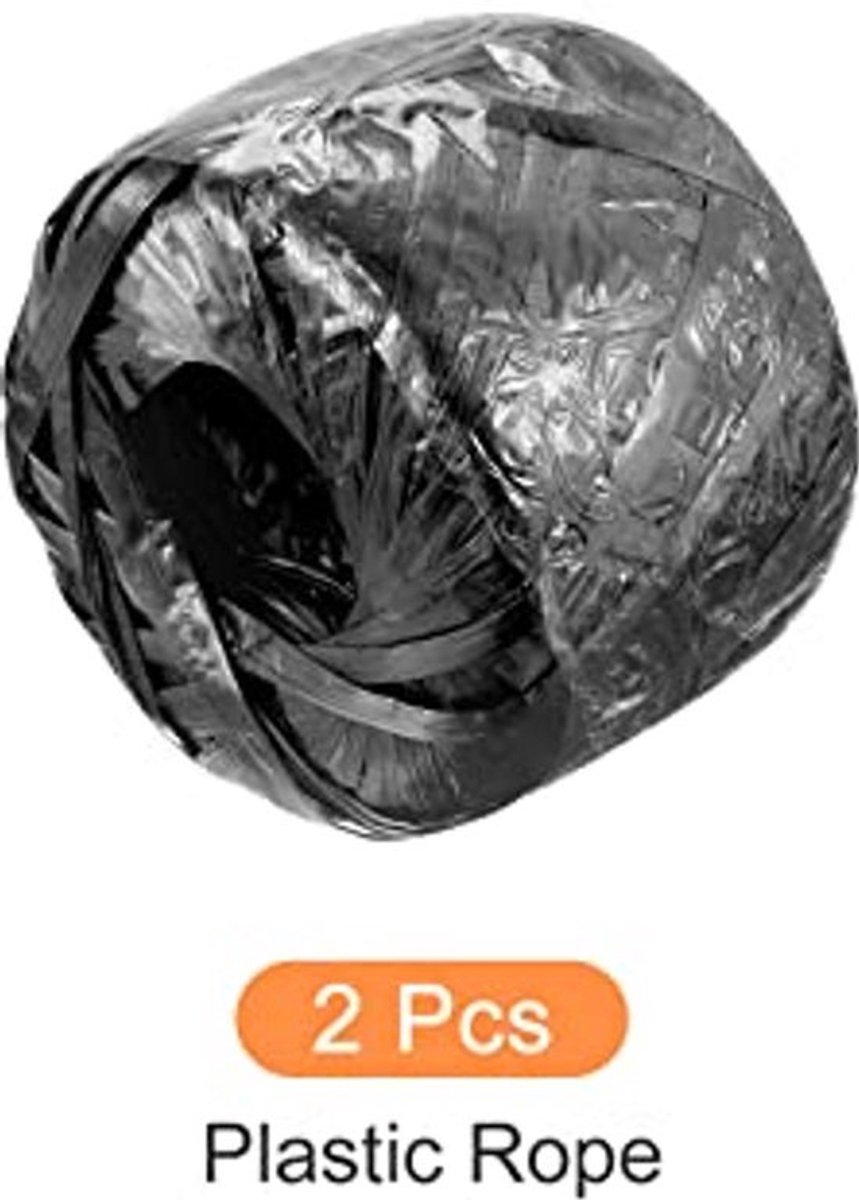 Polyester Nylon Touw [voor Huishoudelijk Gebundeld Verpakken DIY] - 150m/492ft/2Rol Plastic, Zwart