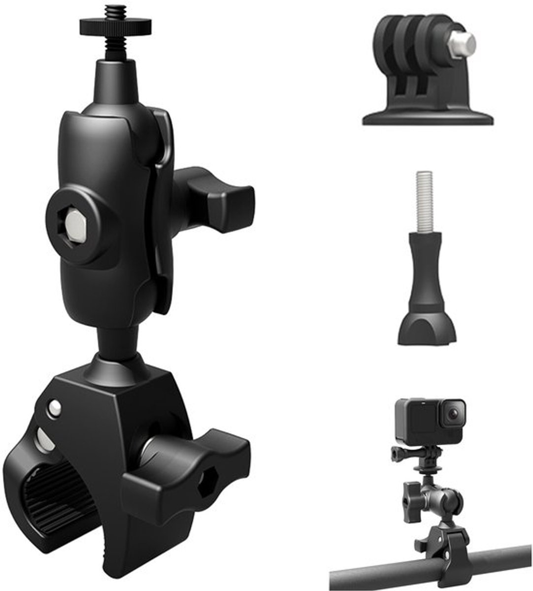 Geschikt voor 1/4" Schroef Fiets Motorfiets Stuurklem Montage Houder Geschikt voor GoPro DJI