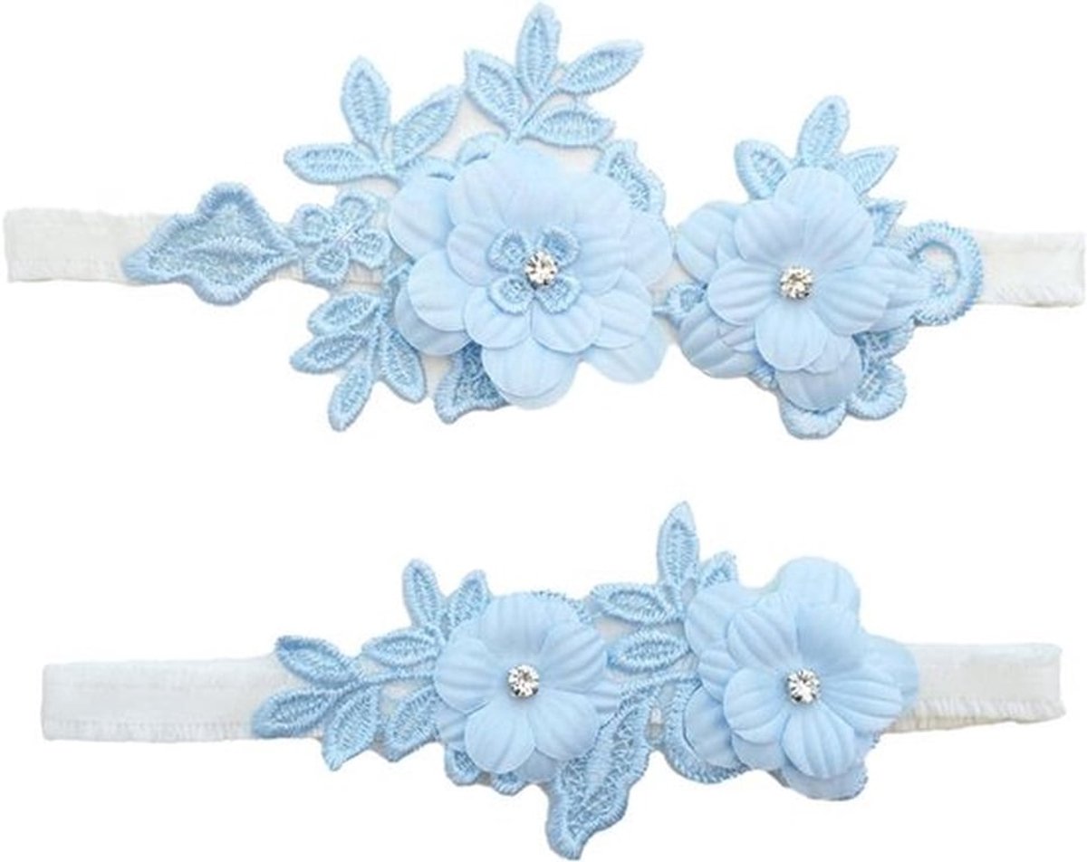 - Blauwe kousenbanden - Kanten - Bruiloft accessoires - Sexy - Voor bruidsaccessoires - Bruiloftscadeau - Garters - Geschikt voor beenomtrek 40-60 cm