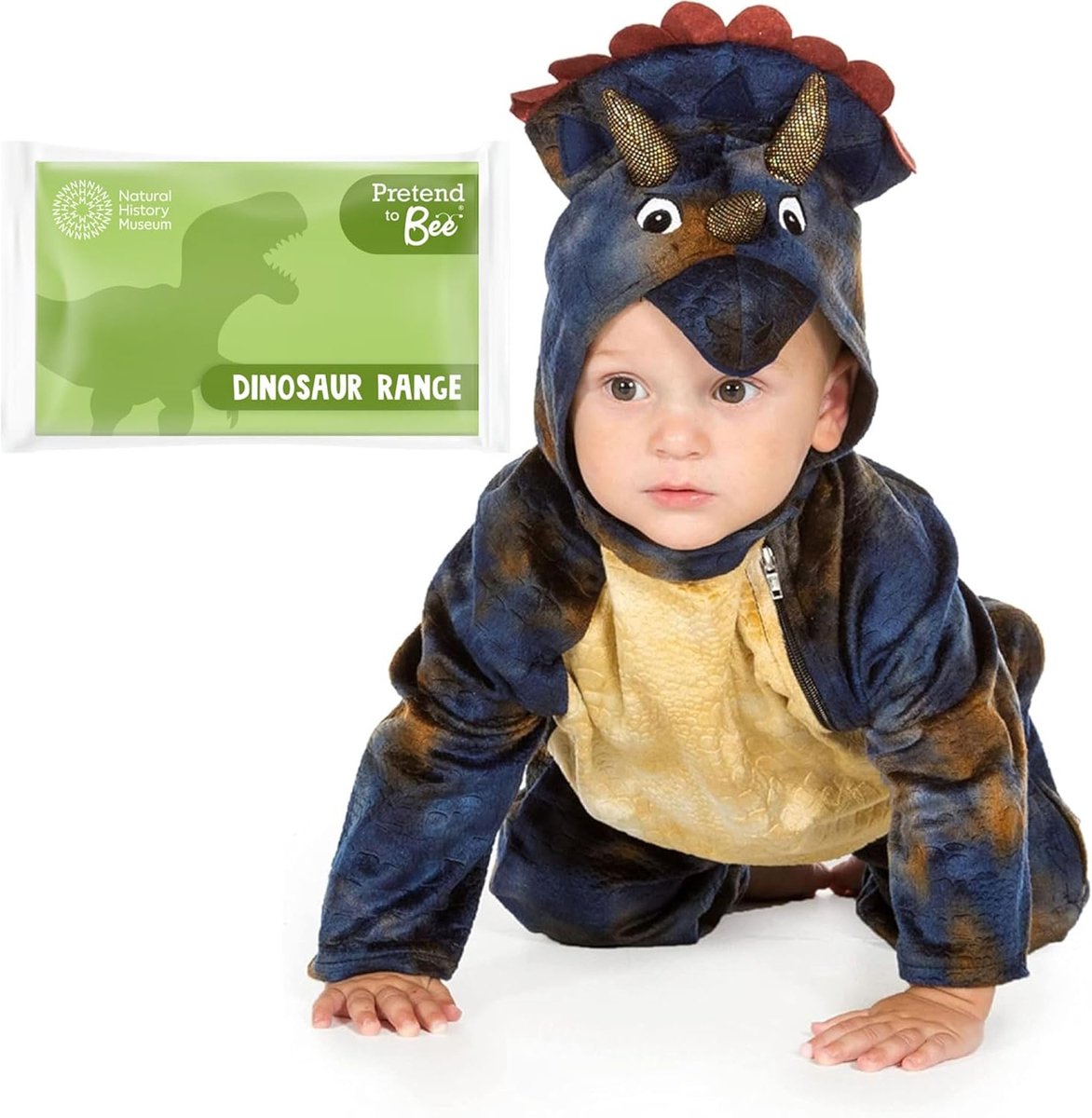 SnelShoppen - Baby Triceratops Dinosaur Kostuum voor Kinderen/Toddler 12-18 Maanden - Hoogwaardige Polyester Velours - Feestkleding voor Jongens en Me
