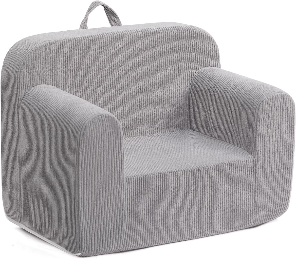 SnelShoppen - Ultra Zachte Peuterstoel - Cuddly Foam Sofa - Enkel Corduroy Leeskussen voor Kinderen - Grijs - Perfect voor Relaxen en Knuffelen