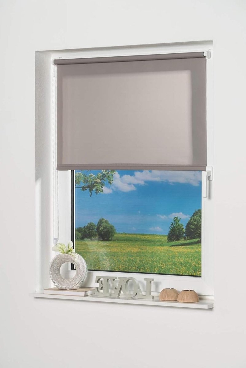 Mini Rolgordijn - Klemrolgordijn - Raamdecoratie - Montage Zonder Boren - 85 x 150 cm - Gr