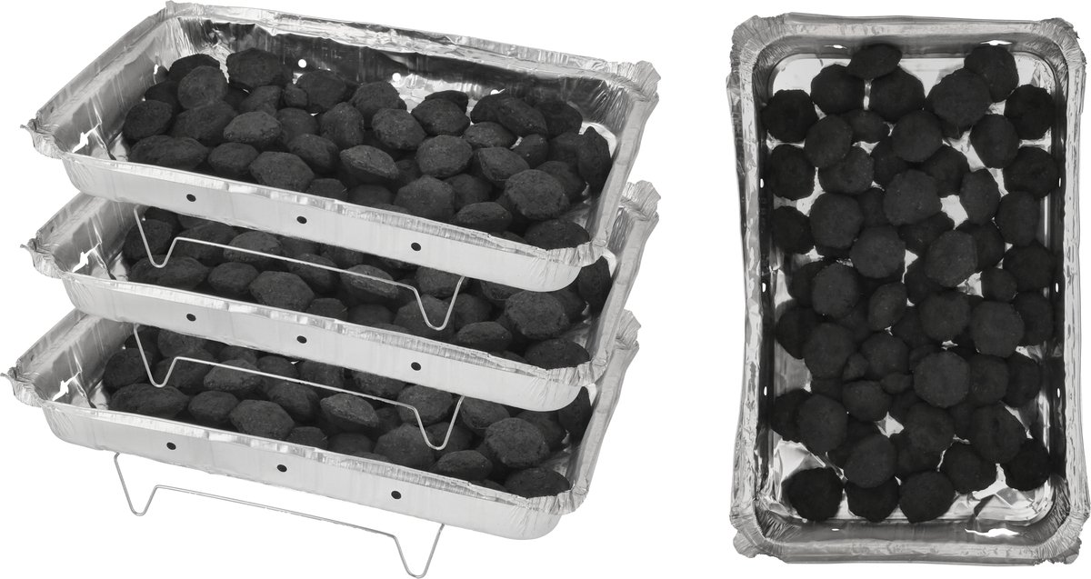 Wegwerp Barbecue met Houtskool – 3 Stuks – Grote Wegwerp BBQ 48 x 30,2 cm – 1,45 kg BBQ Houtskool per Stuk – Instant Tafel BBQ voor 6-8 Personen – Camping, Picknick of Tuin – Inclusief Rooster – Barbecue Accessoires – BBQ Kopen