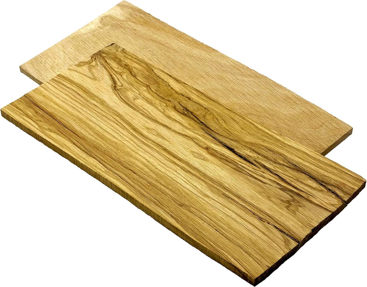 Smokey Olive Wood - Rookplank - Olijfhout - Rechthoek 22x11cm - Set van 2 - Herbruikbaar