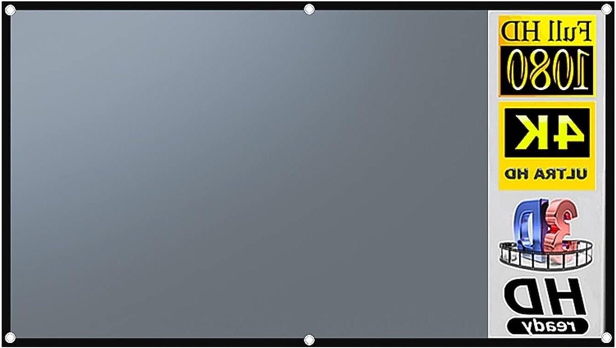 Projectiescherm - Beamerdoek - Thuisbioscoop creëren - Draagbaar en kreukvrij - 100 inch - Wit