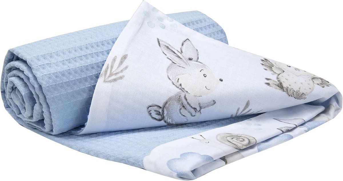 SnelShoppen - Babydeken 100% Katoen Waffle 75x100 cm Multifunctioneel Kruidige Cuddle Deken voor Kinderen - Zacht en Delicaat voor Stroller, Wieg, Aut