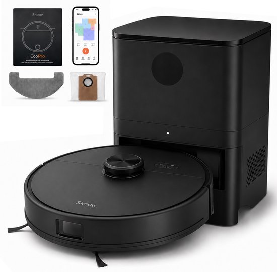 Skoov EcoPro Robotstofzuiger met Dweilfunctie Zwart 28W - Robotstofzuiger - €229,95