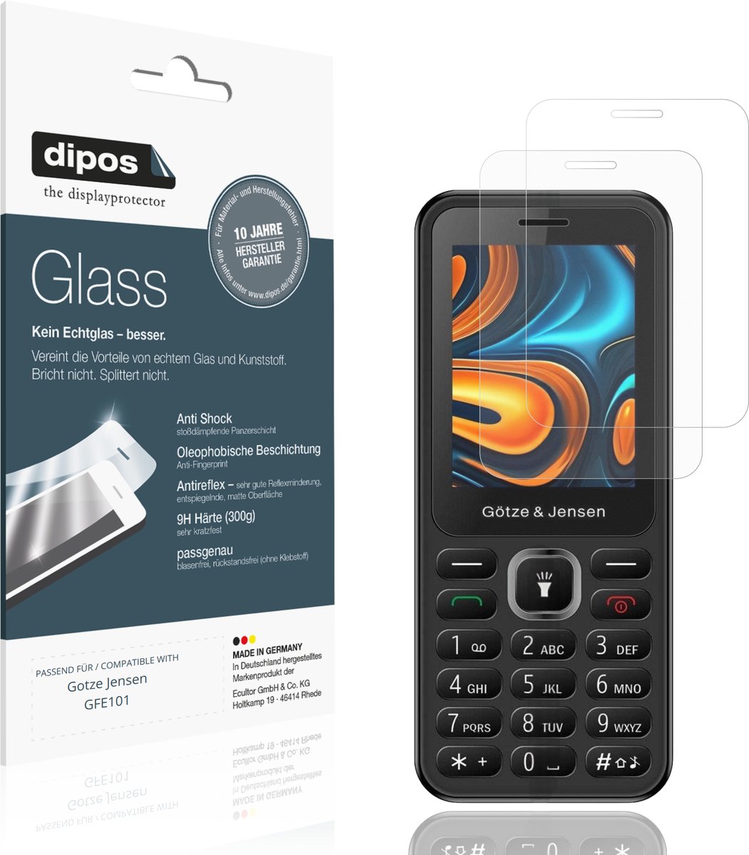 dipos – 2x Matte Pantserfolie geschikt voor Gotze Jensen GFE101 | 9H Screenprotector