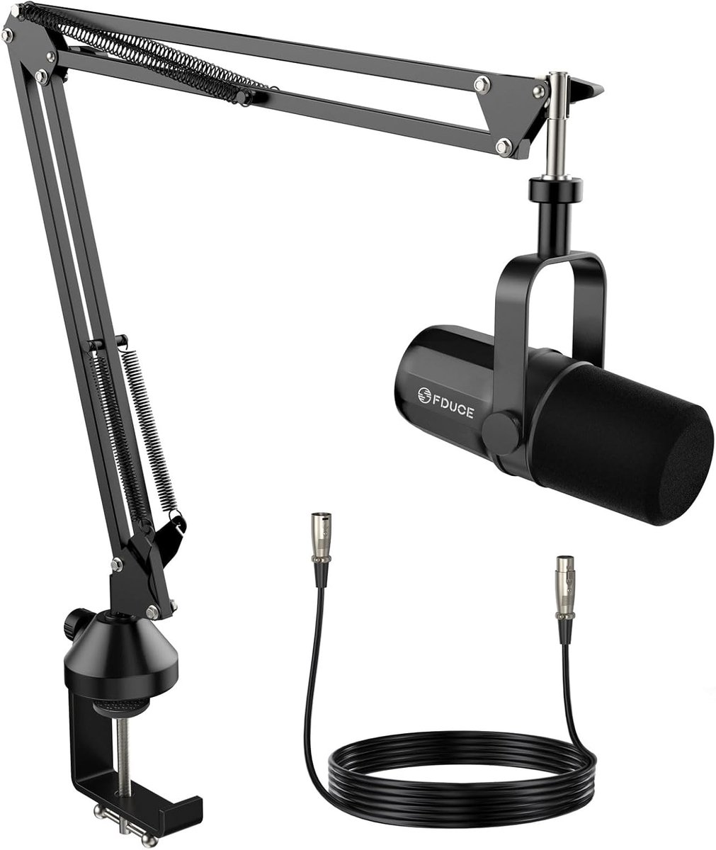 Dynamische Microfoon - XLR Microfoon Kit - Stem Opnemen - Volledig Metalen Constructie - 2 Meter Kabel - Zwart