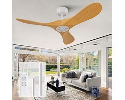 Plafondventilator 42 inch zonder verlichting - Met afstandsbediening - 6 snelheden - Omkeerbare DC-motor - 3 ABS-bladen - Geschikt voor slaapkamer en eetkamer
