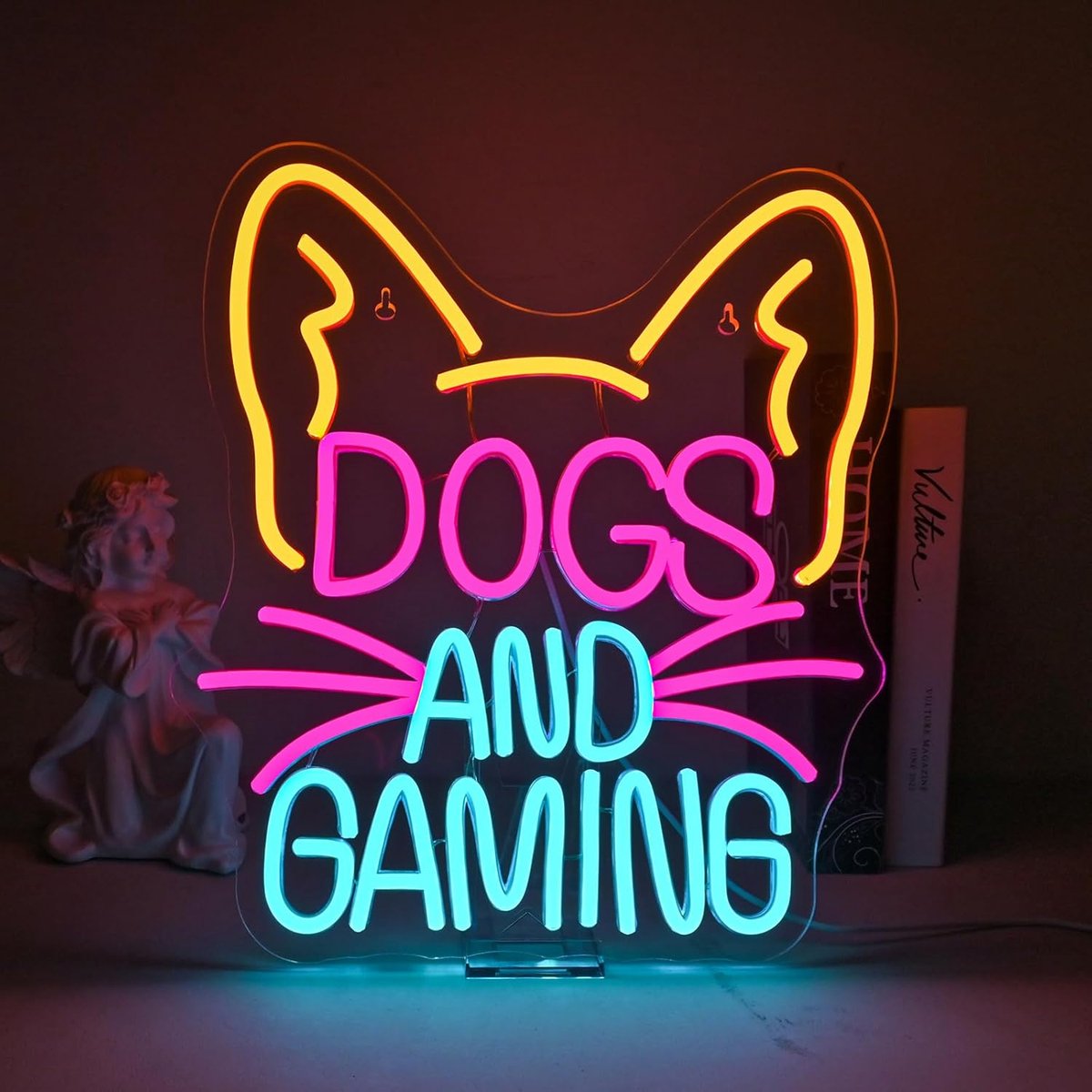 SnelShoppen - Dog Gaming Neon Sign LED Verlichting voor Gamer, Multicolor Honden Neon Licht voor Gaming Kamer, Party Decoratie, Cadeau voor Mannen en