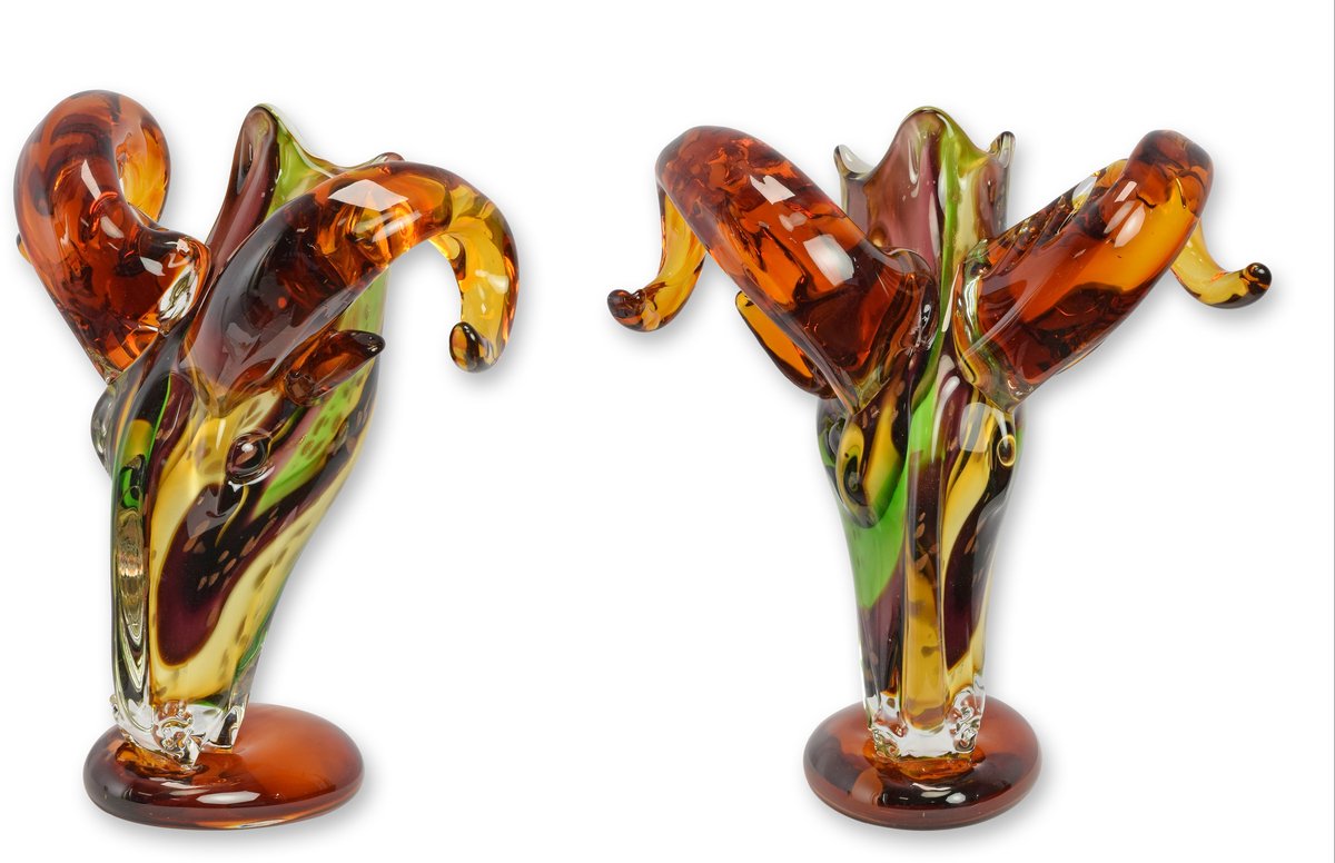 Ramkop - Glazen vaas - Murano stijl - 31 cm hoog