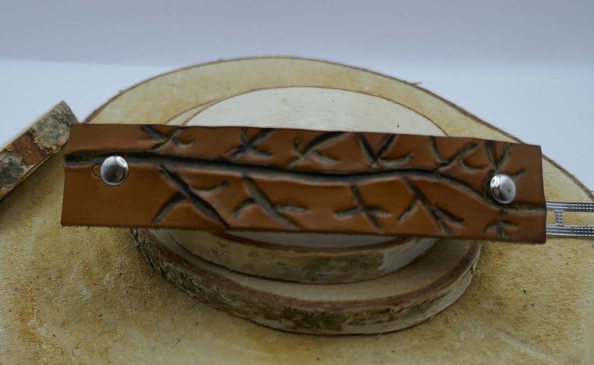 Leren bruin haarclip van tak - hairpin tree branch - leuke lederen haarclip - apart handgemaakte haarclip - haarclip van leer - haarclip voor dik haar - haarclip voor dun haar - haarclip bruin - haarclip voor lang haar - haarclip voor kort haar