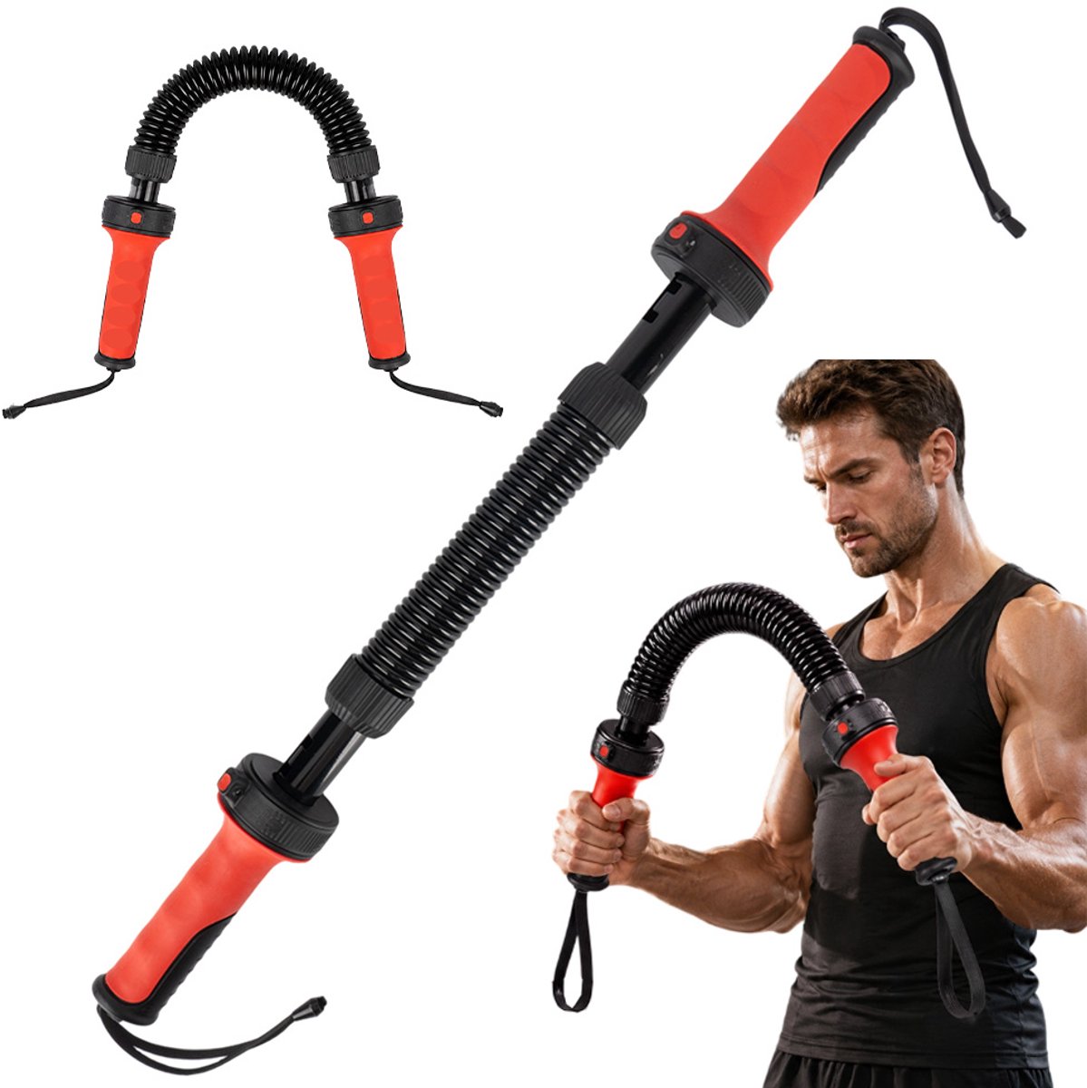 Arm Trainer - Handgriptrainer - 30-50 kg Armgriptrainer - Verstelbare - Sterke Staalveer & Antislip Handvat - voor thuis en sportschool